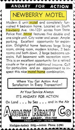 Newberry Motel - Jan 1970 For Sale